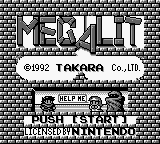Megalit title screen for GameBoy